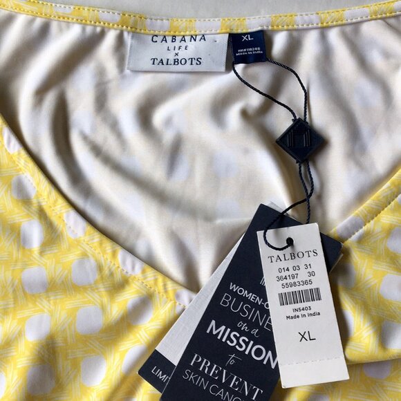 Talbots Cana Life Sun Mosaic Caftan Coverup Size XL‎ Yellow - Picture 6 of 6
